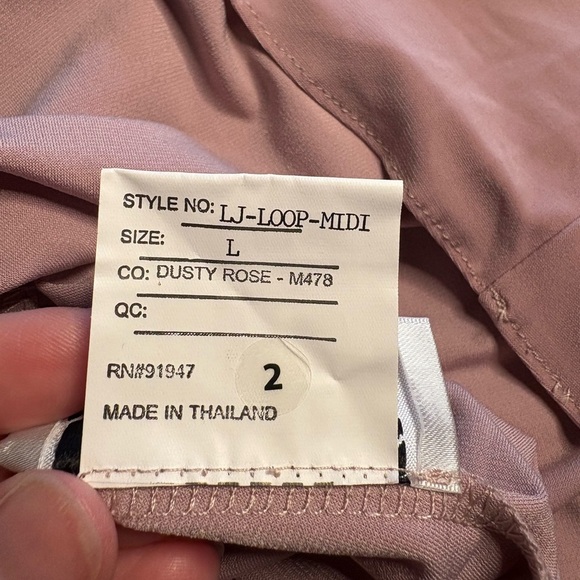 NWT- Carlos Saavedra- Midi Loop Dress in Dusty Rose. Size L - Picture 7 of 9
